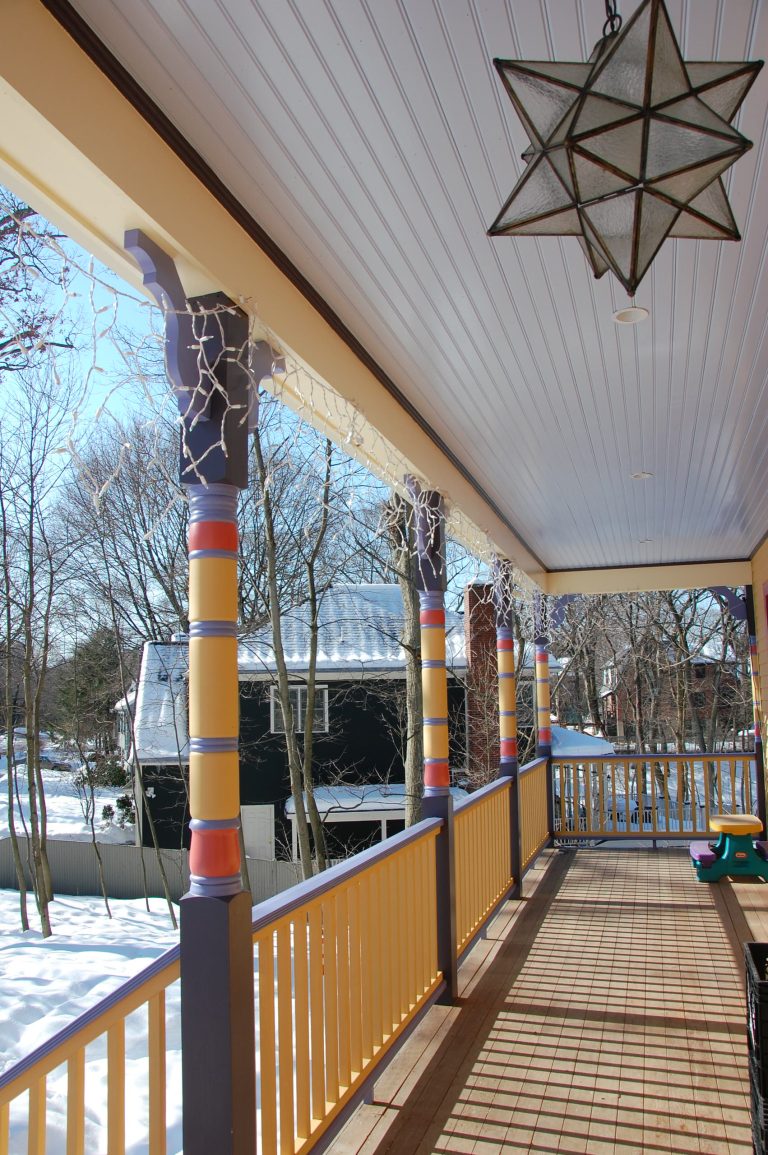 large and elegant front porch space