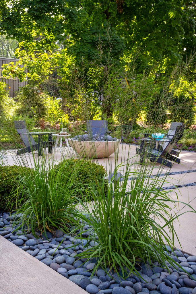 The fire bowl area as seen through 'Skyracer' molinia. Westhauser Photography