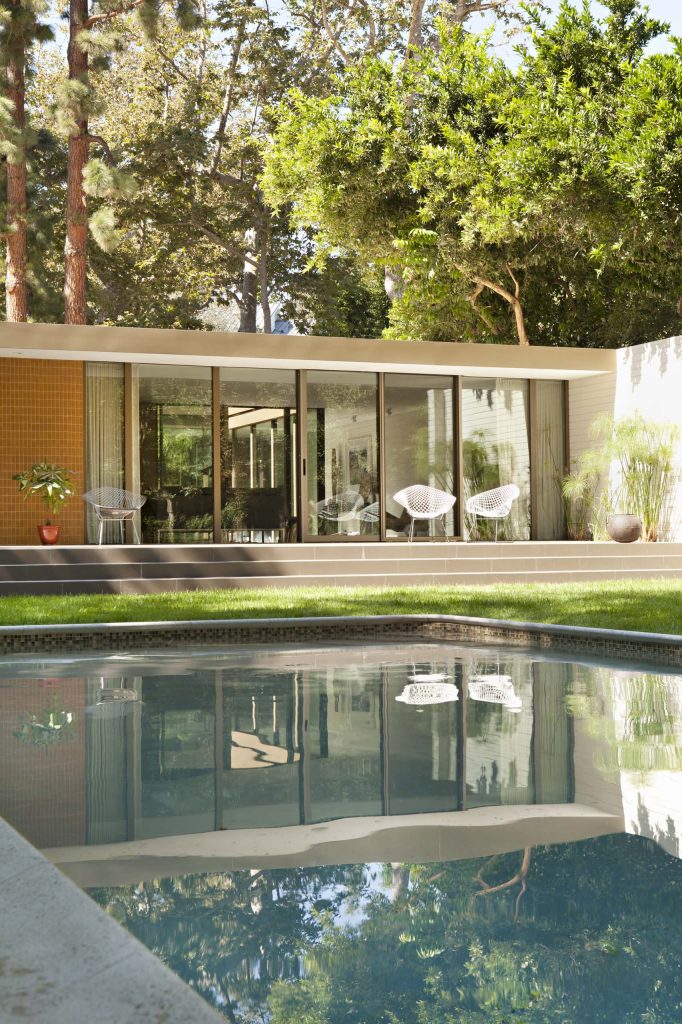 Materials were selected for low-maintenance and resonance with the house's mid-century roots as well as compatibility with the wooded, canyon context. / photo: Karyn R Millet