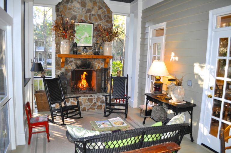 porch fireplace