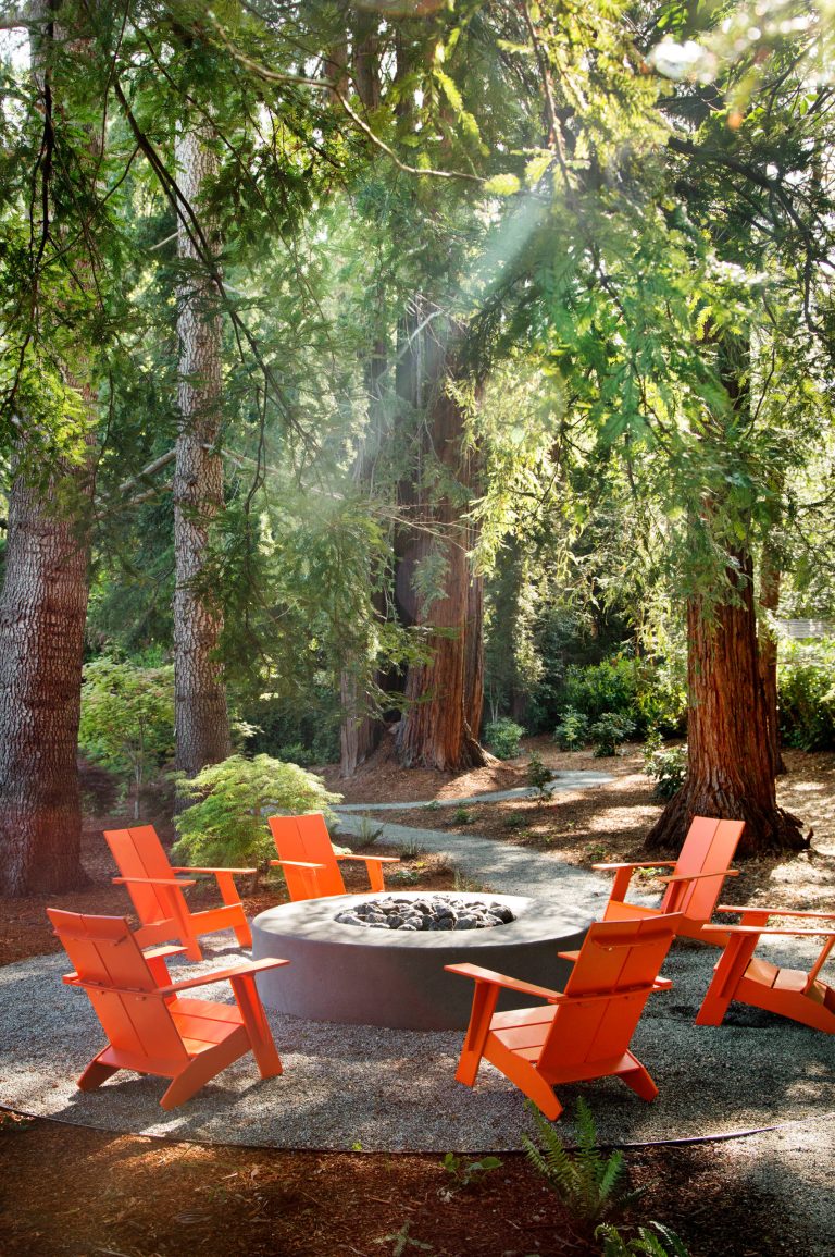 Patio - rustic patio idea in San Francisco with a fire pit