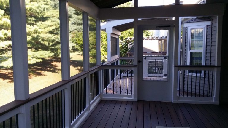 screen porch, deck , shed roof, fiberon deck