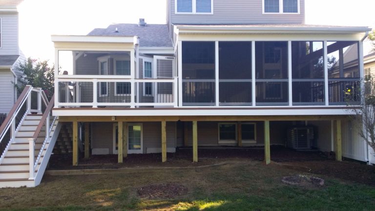 screen porch, deck , shed roof, fiberon deck