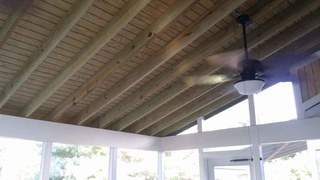 screen porch, deck , shed roof, fiberon deck