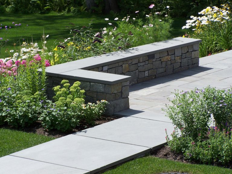 Stone Seating with bluestone walkway and patio