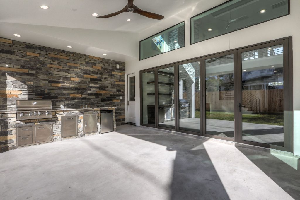 this is the outdoor living area. the sloping ceiling to the clerestory windows give the space an airy feel while keeping privacy in an urban neighborhood. by Allen Irvin - Designer | Outdoor Photos | Porch | Landscaping | Landscape Design | Outdoor Living Space | Porch Design Ideas | Outdoor Living Space Ideas | Backyard Design