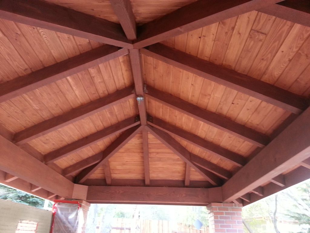 tile roofed pavilion with privacy wall