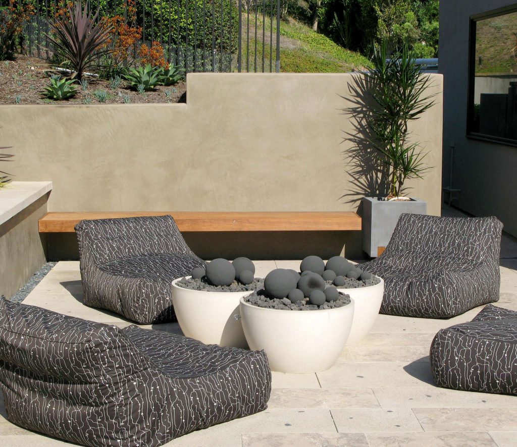 Trendy patio photo in San Diego with a fire pit