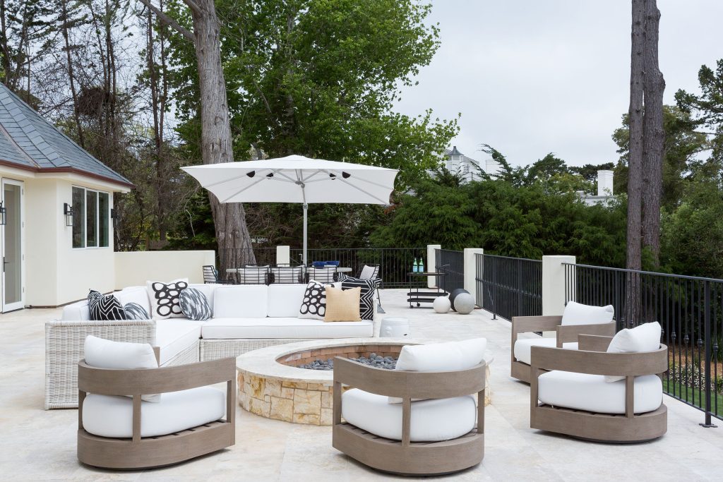 Inspiration for a contemporary patio remodel in Houston with no cover and a fire pit